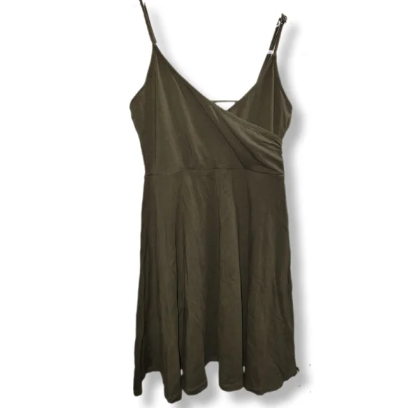 Forever 21 | Dresses | Forever 2 Olive Green Wrap Top Flare Skater  Crossback Party Going Out Dress | Poshmark